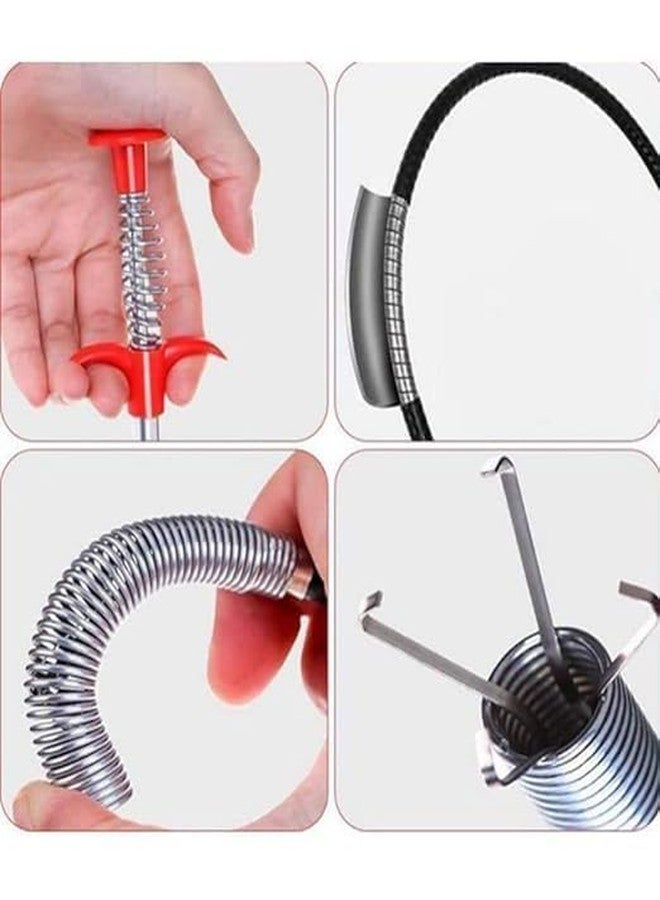 AKEEVA Stainless Steel Flexible Grabber Pickup Tool with Retractable Claw,Cable Aid,Hair Drain Clog Remover,Kitchen Sink Sewer Cleaning Hook,Bathroom Toilet Pickup Tool, 160 cm (Pack of 1) - Image 3